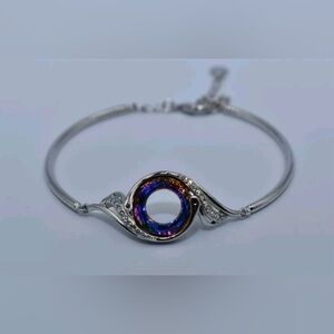 Kate Lynn Rise from the Ashes Phoenix Bracelet with Austrian Crystals Silvertone